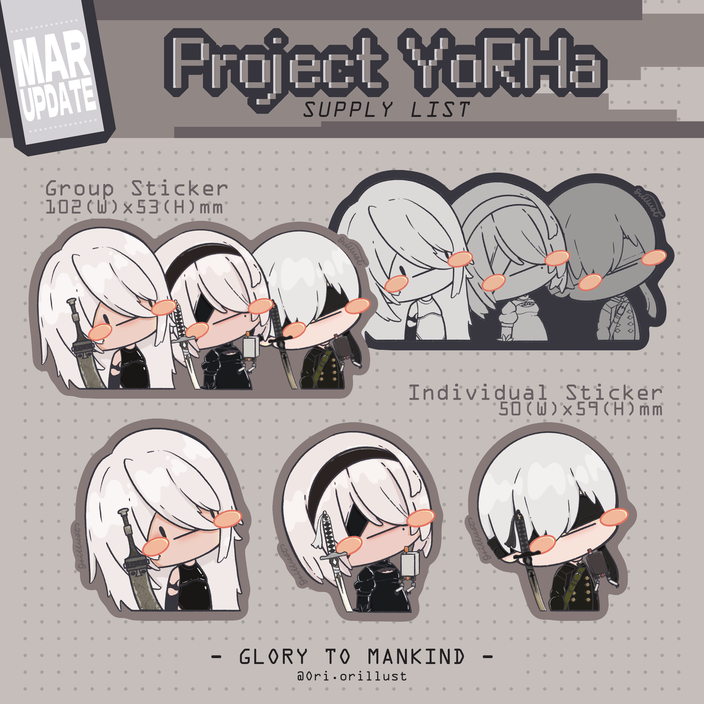 Latest Work: NieR: Automata Sticker Mar26