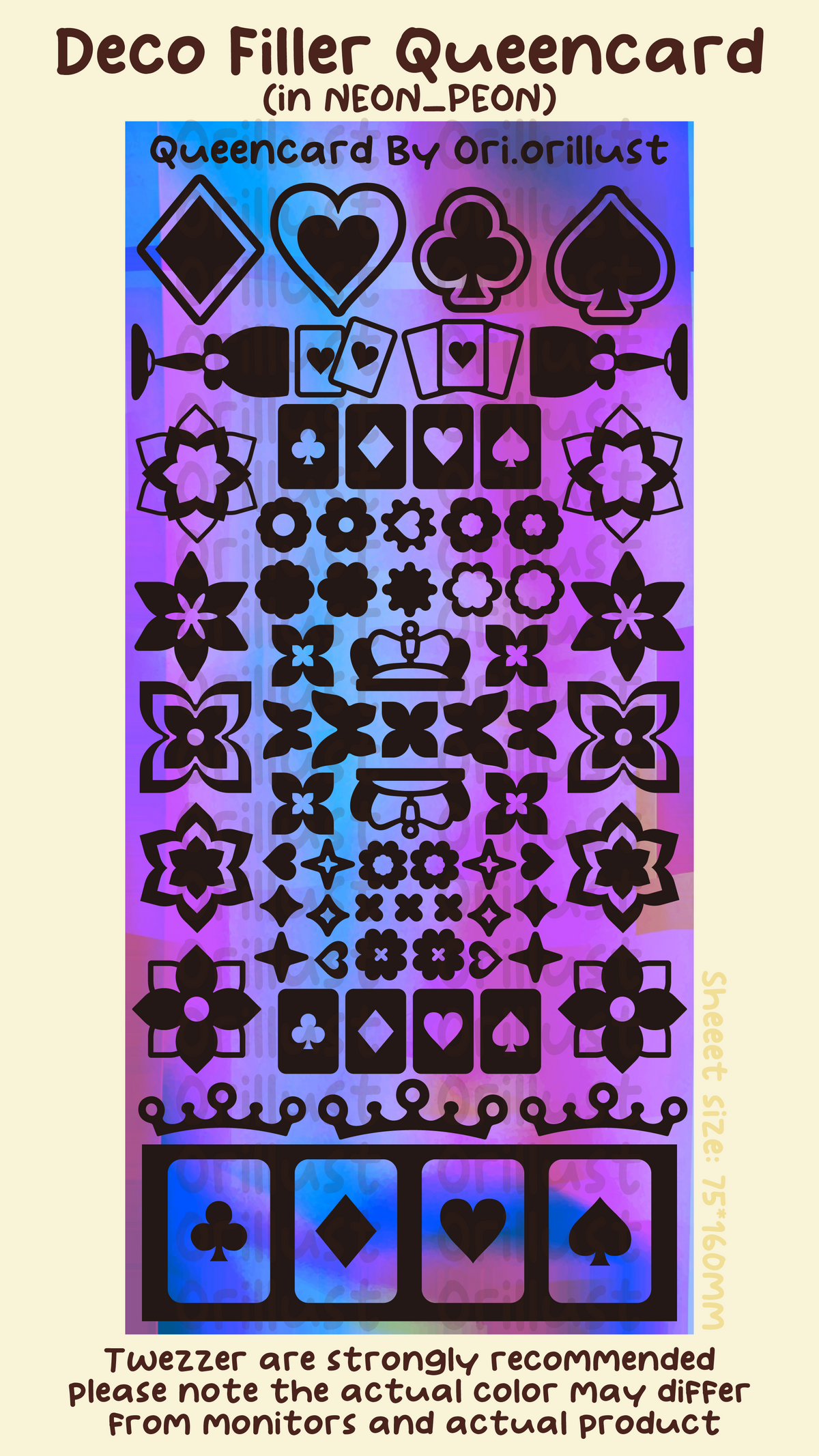 Deco Cut Sticker - Queencard