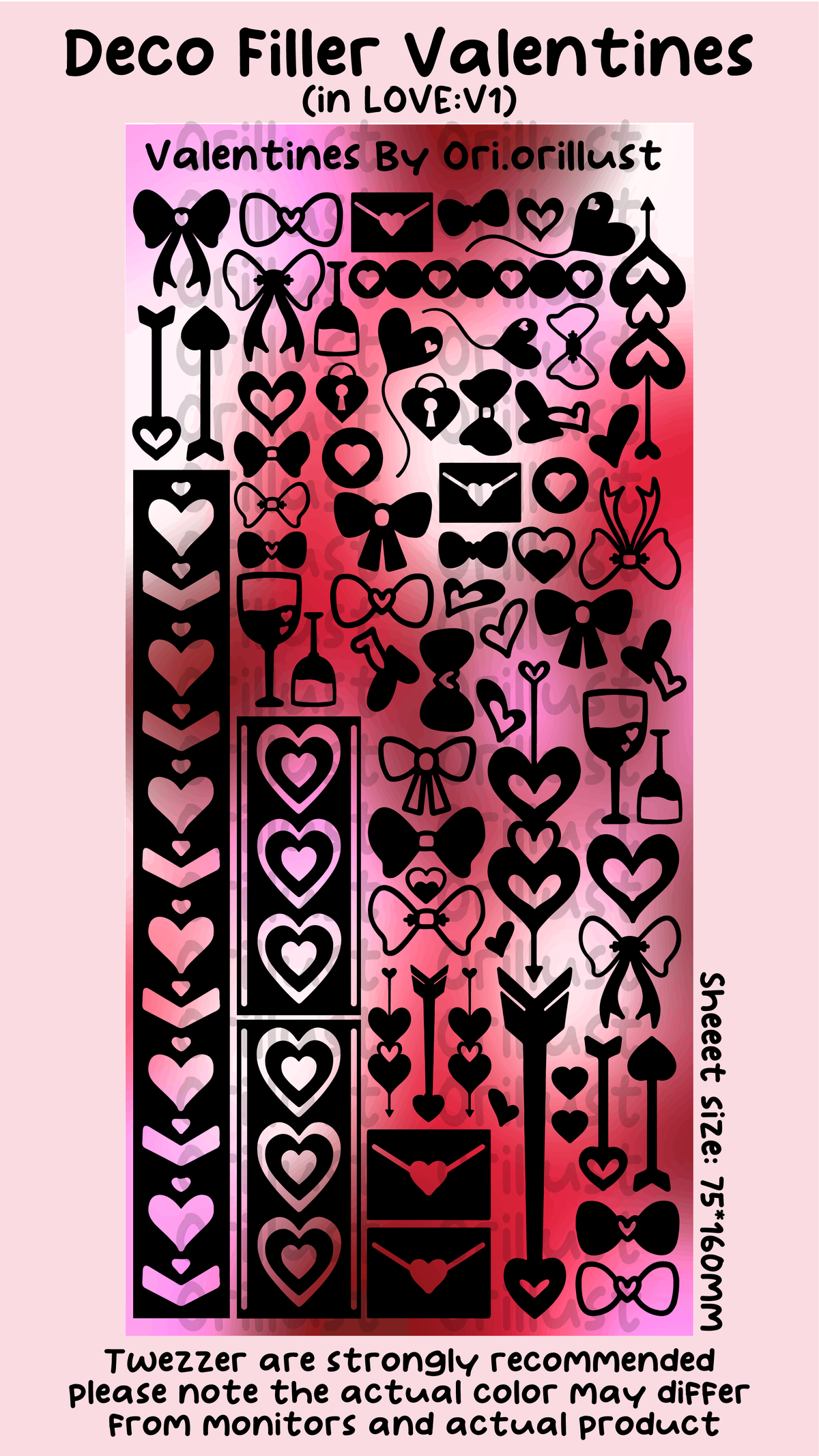Deco Cut Sticker - Valentines